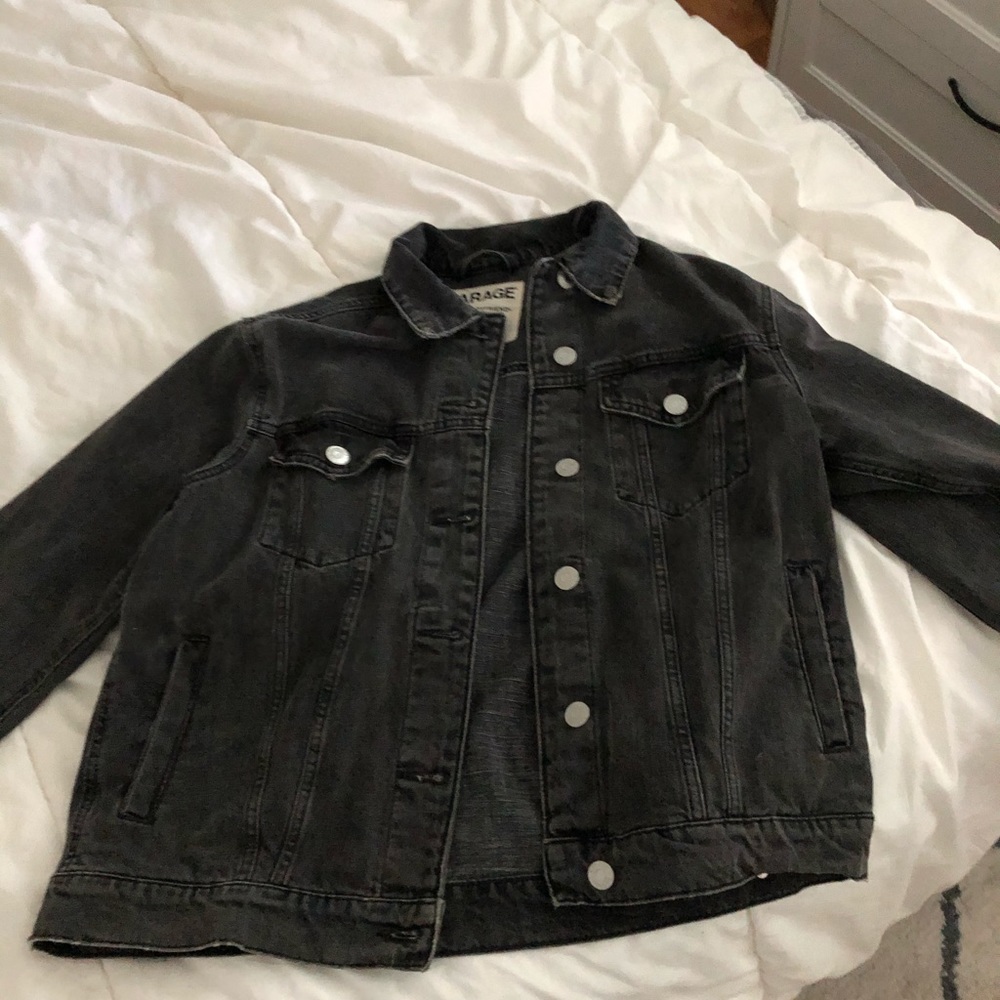 Oversized black denim jacket from garage!